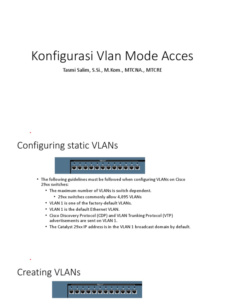 Cisco VLAN Access Mode Setup Guide | PDF | Network Switch | Internet ...