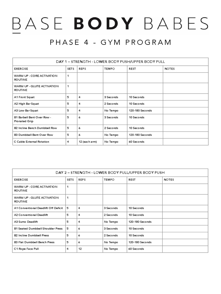 Phase 4 Strength & Circuit Program | PDF | Athletic Sports | Individual ...