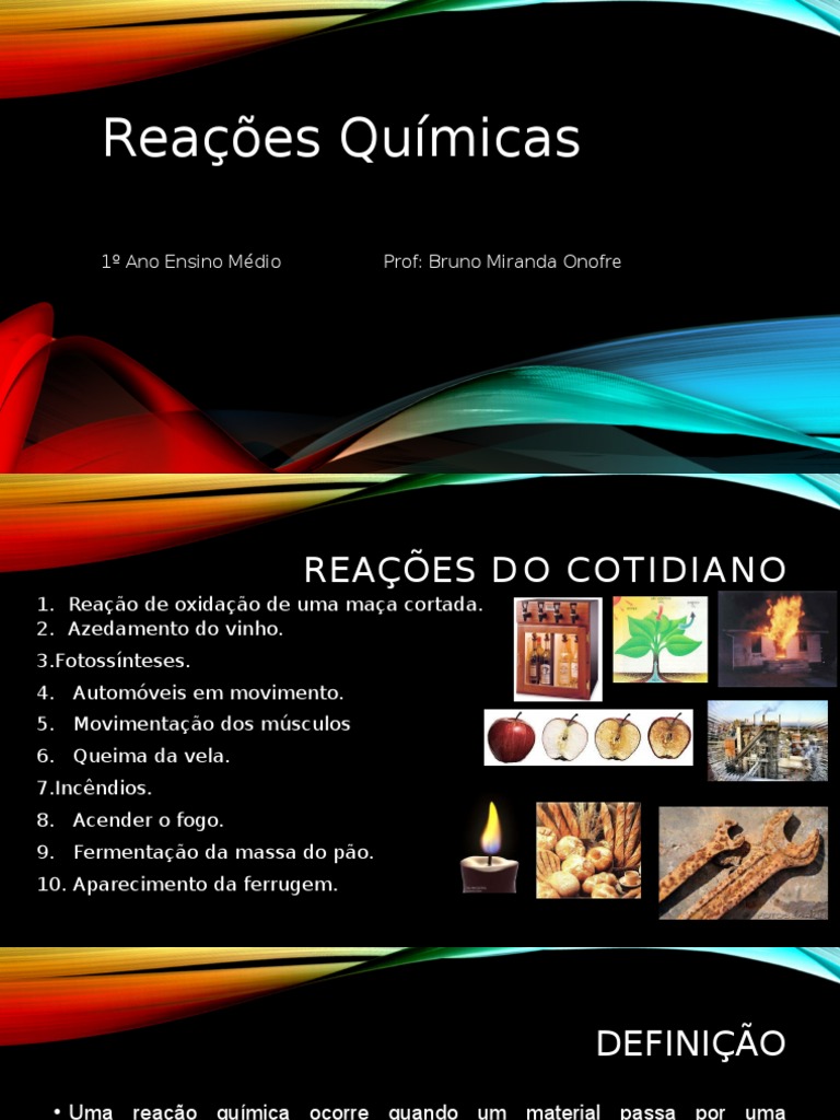 Reações Químicas no Cotidiano | PDF | Reações químicas | Substancias ...