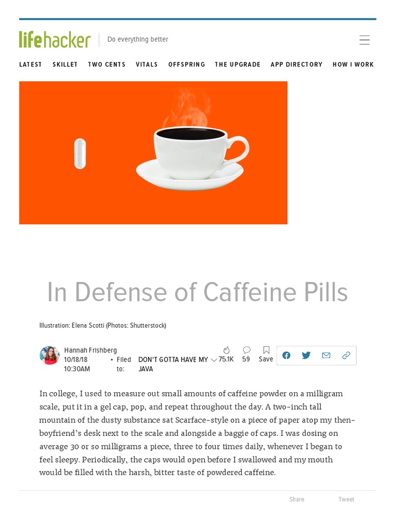 Why Caffeine Pills Are Better Than Coffee PDF Caffeine Coffee