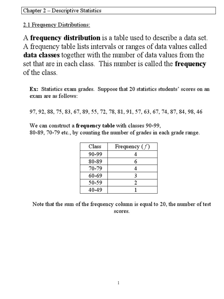 Constructing Frequency Distributions | PDF | Standard Deviation | Mean