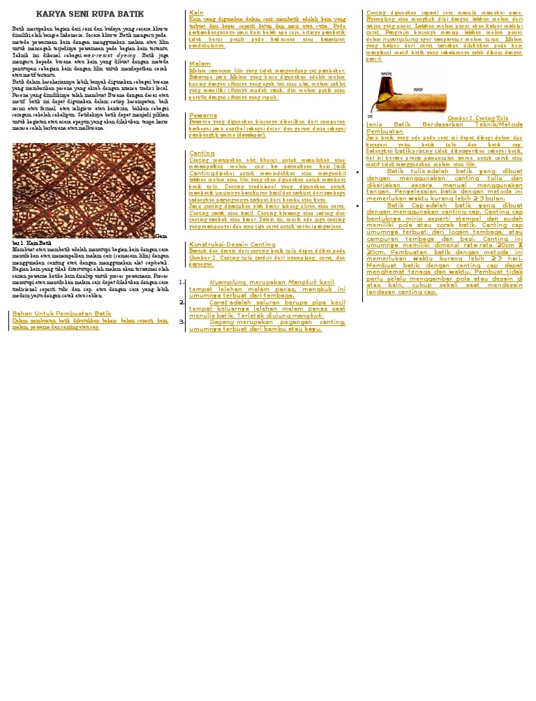 Teknik dan Media dalam Seni Batik | PDF