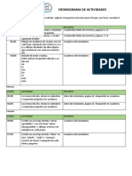 Cronograma de Actividades 1°