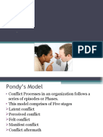 Conflict: Pondy's Model Classification of Conflict Negotiation