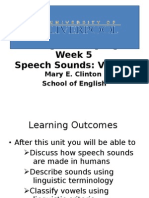 Go Higher Language Week 5 Speech Sounds: Vowels: Mary E. Clinton School of English