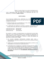 Modelo Certificado para Subsidio de Nómina Decreto 638 de Mayo 8 de 2020