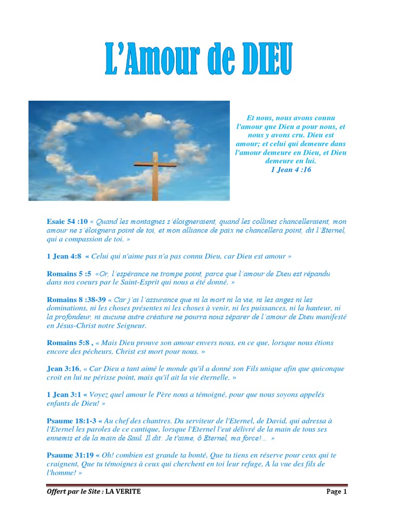 L'Amour de Dieu en Jésus-Christ | PDF | Jésus | Amour