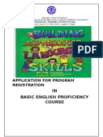 IN Basic English Proficiency Course: Application For Program Registration