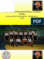 Baggao Cagayan Basketball League (BCBL) : Legislative/Reinforced Conference 2019