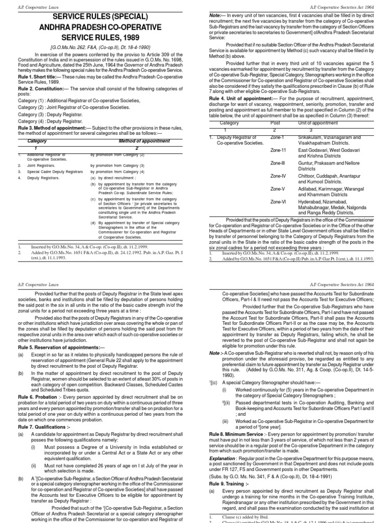 Bare Act Service Rules Other Acts 1989 PDF Government Business