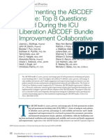 Implementing The ABCDEF Bundle, Top 8 Questions Asked During The ICU Liberation ABCDEF Bundle Improvement Collaborative PDF