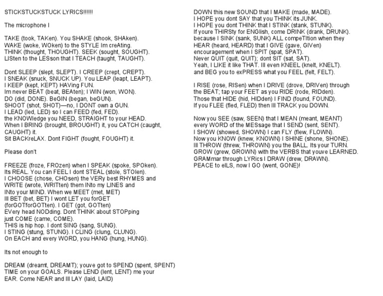 Stick Stuck Stuck Lyrics