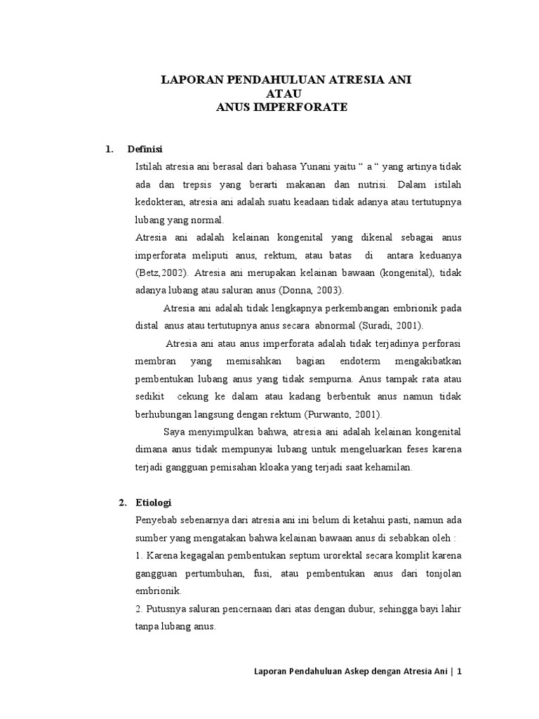 LP Anak Atresia Ani | PDF