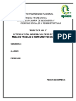 Practica No 1 Introduccion Generacion de Electricidad Mesa de Trabajo e Instrumentos de Medicion