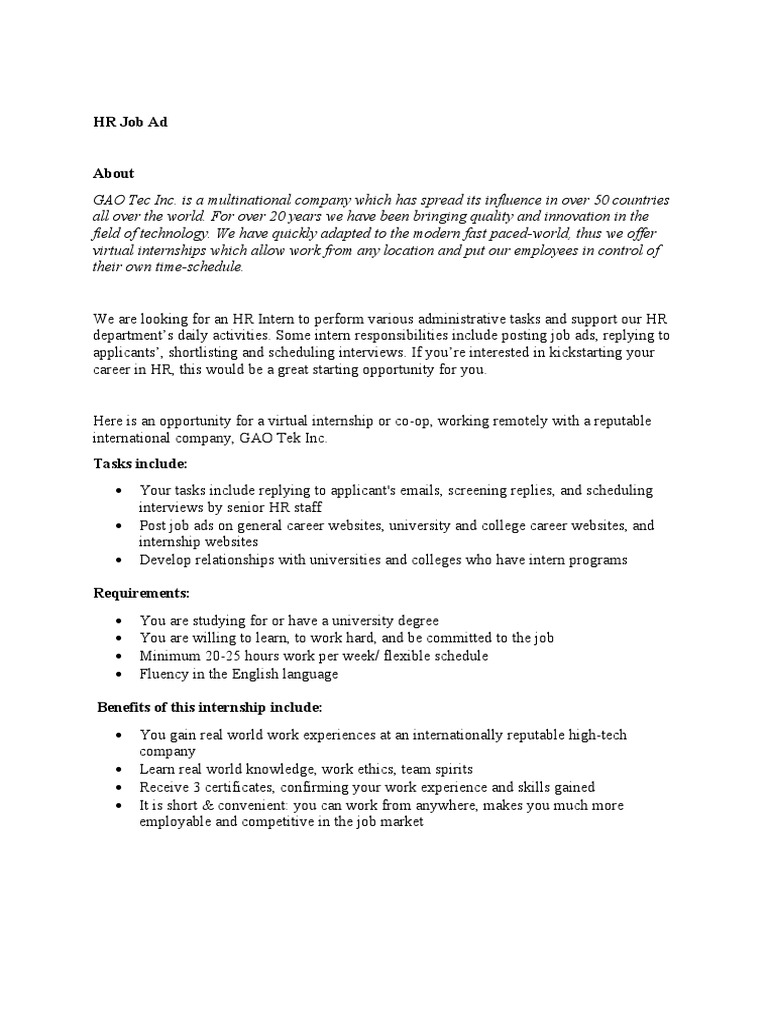 Virtual Internships for Students | PDF | Internship | Job Hunting
