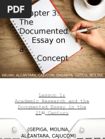 The Documented Essay On A Concept: Abuan, Alcantara, Cajucom, Daganta, Gepiga, Molina