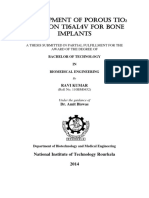 Developement of Porous TiO2 Layer On Ti6Al4V For Bone Implants