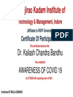 Shivajirao Kadam Institute Of: Dr. Kailash Chandra Bandhu