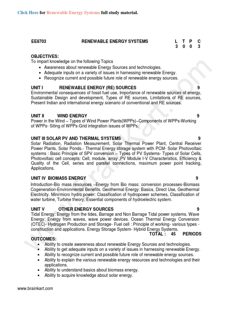 354 - EE8703 Renewable Energy Systems - Anna University 2017 Regulation ...