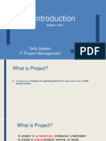 Taila Jabeen IT Project Management: Chapter 1 and 2