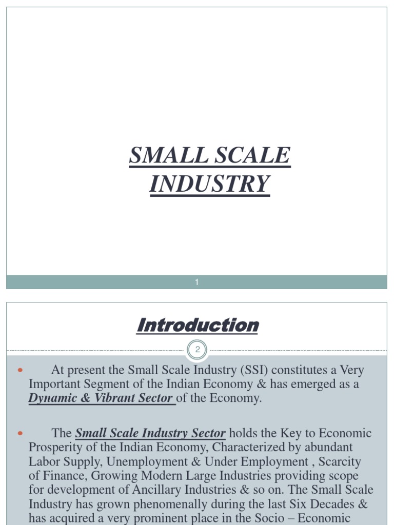 Importance of Small Scale Industries in India | PDF | Small Business ...