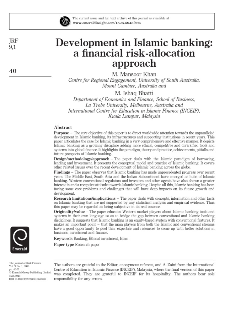 Phd thesis islamic finance