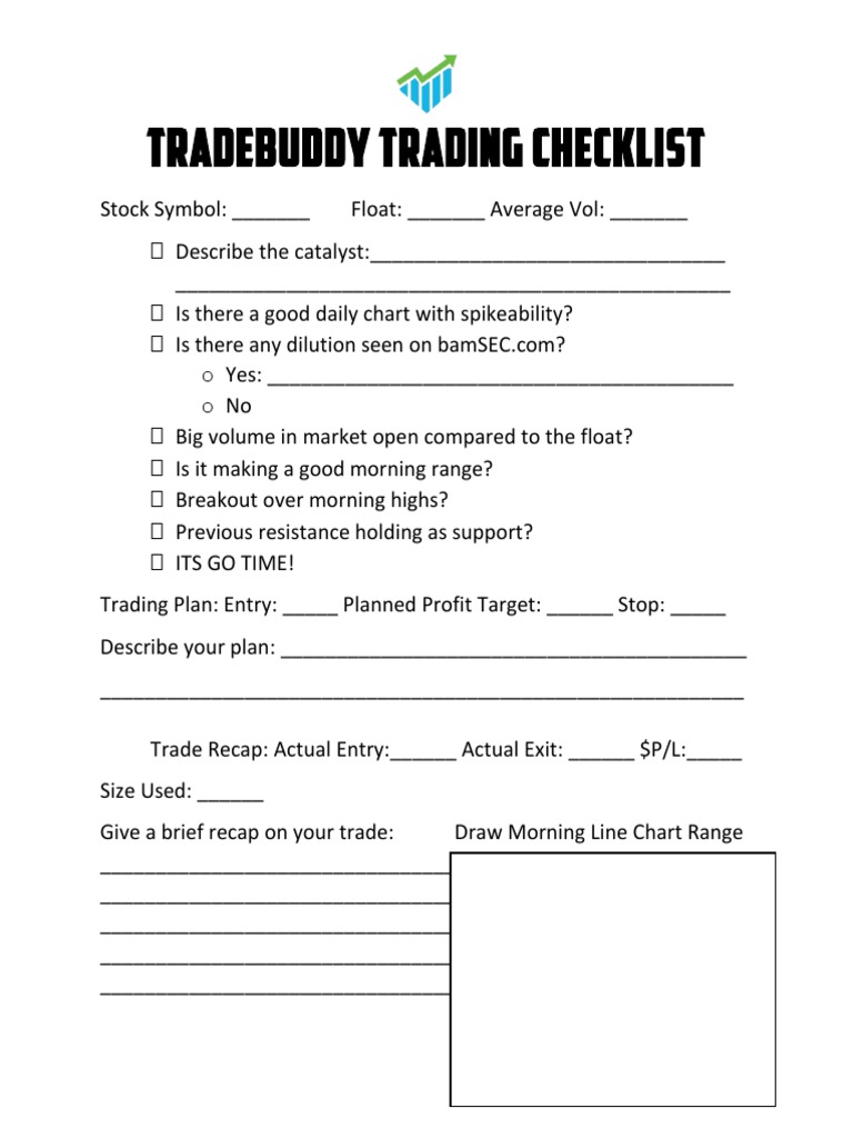 TradeBuddy Day Trading Checklist | PDF