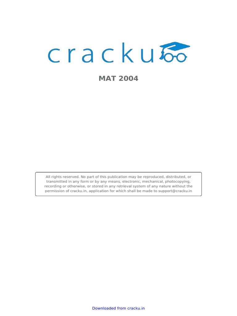 Solved MAT 2004 Paper With Solutions | PDF | Self | Human Resource ...