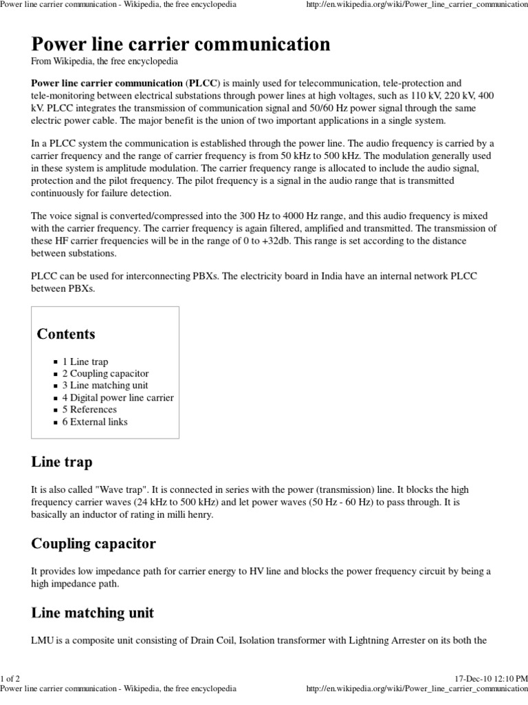 Power Line Carrier Communic.. WAVE TRAP | PDF | Electric Power ...
