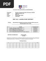 Lab Report Introduction To Sample Preparation and Optical Microscope For Metallographic Observation