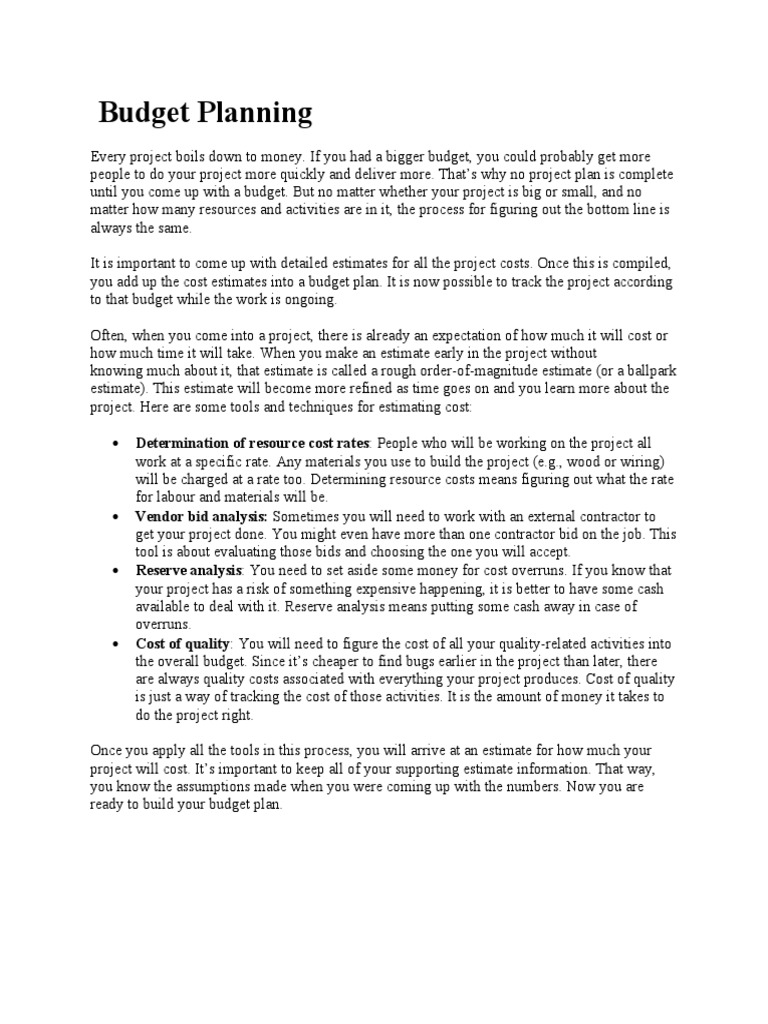 Effective Budget Planning Techniques | PDF | Business | Computing And ...