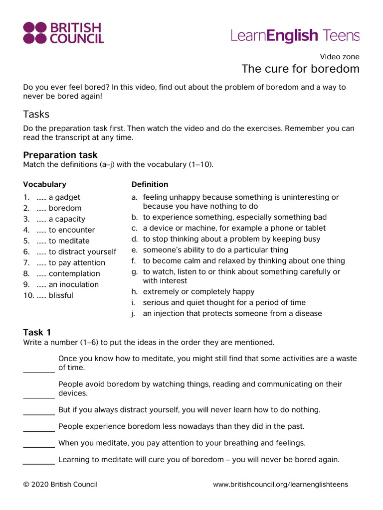 The Cure For Boredom Pdf Meditation Attention