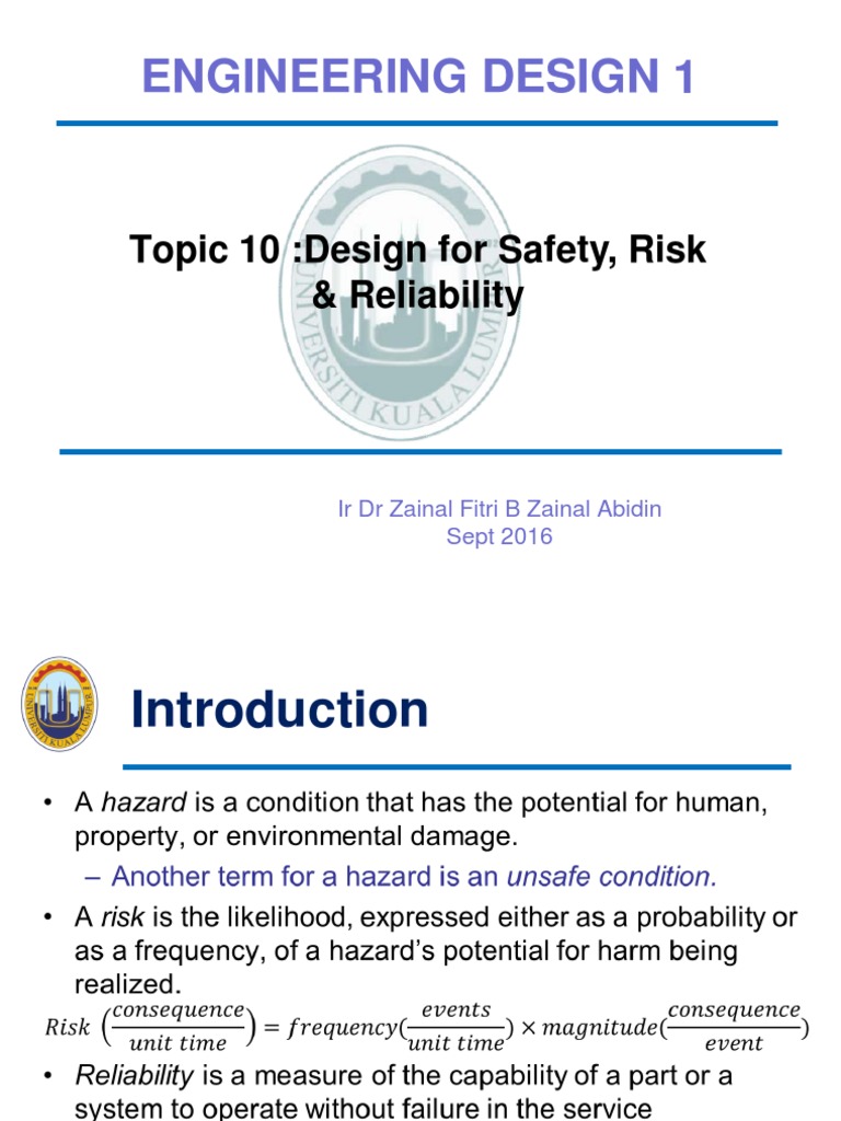 Design for Safety and Risk Management | PDF | Reliability Engineering ...