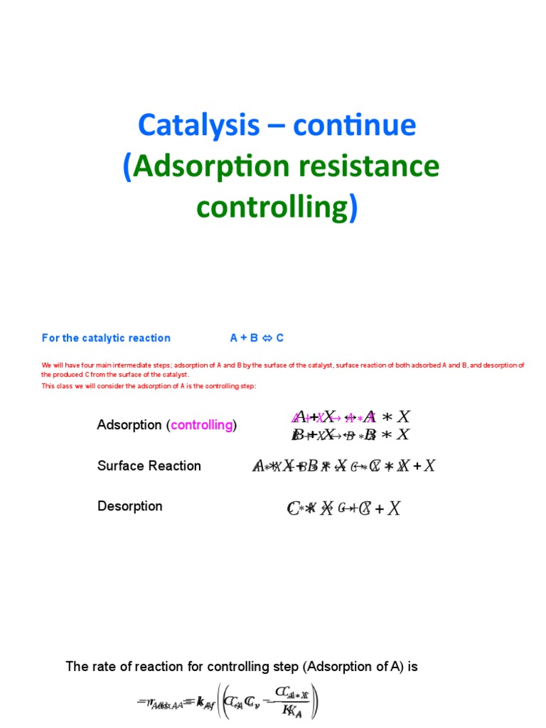 Controlling Steps in Catalytic Reactions | PDF | Adsorption | Catalysis