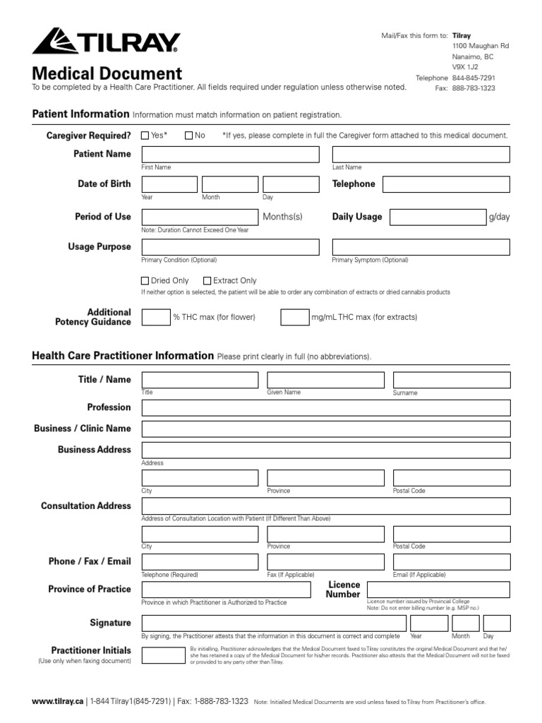 Medical Cannabis Registration Form | PDF | Mail | Caregiver