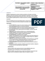 Procedimiento de Acciones Correctivas, Preventivas y de Mejora