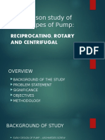 Comparison Study of Three Types of Pump:: Reciprocating, Rotary and Centrifugal