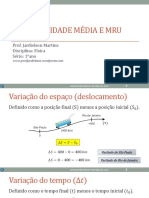 Cópia de Aula 01-1ano Velocidade Media e MRU PDF