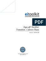 Sign-Off Checklist: Transition / Cutover Phase: Version 4.0 September 2004