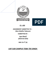 Uaf Sub Campus Toba Tek Singh: Iqra Sharif