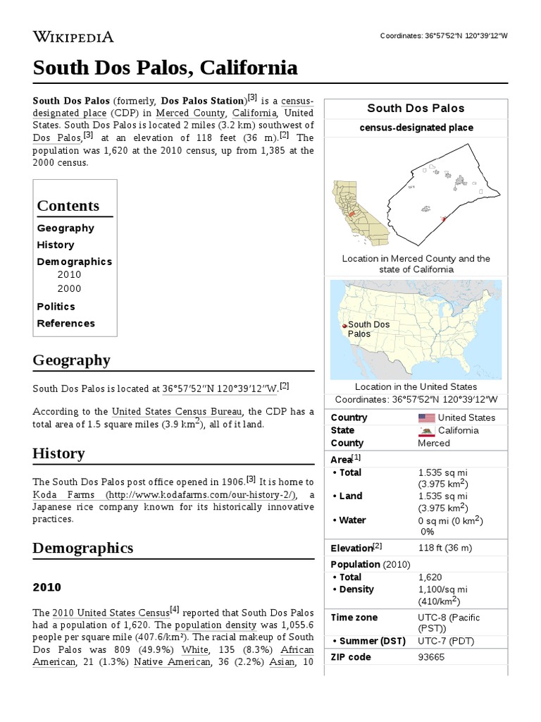South Dos Palos (Formerly, Dos Palos Station) PDF Race And