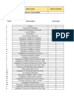 Project Name Project Duration Construction of A 2 Storey Building