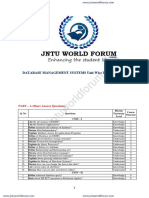 DATABASE MANAGEMENT SYSTEMS Unit Wise Important Questions: PART - A (Short Answer Questions)