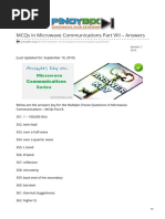 MCQs in Microwave Communications Part VIII Answers