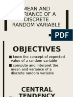 Mean and Variance of A Discrete Random Variable