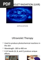 Ultraviolet Radiation (Uvr) : Application