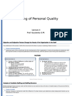 Planning of Personal Quality: Prof. Kyrylenko O.M