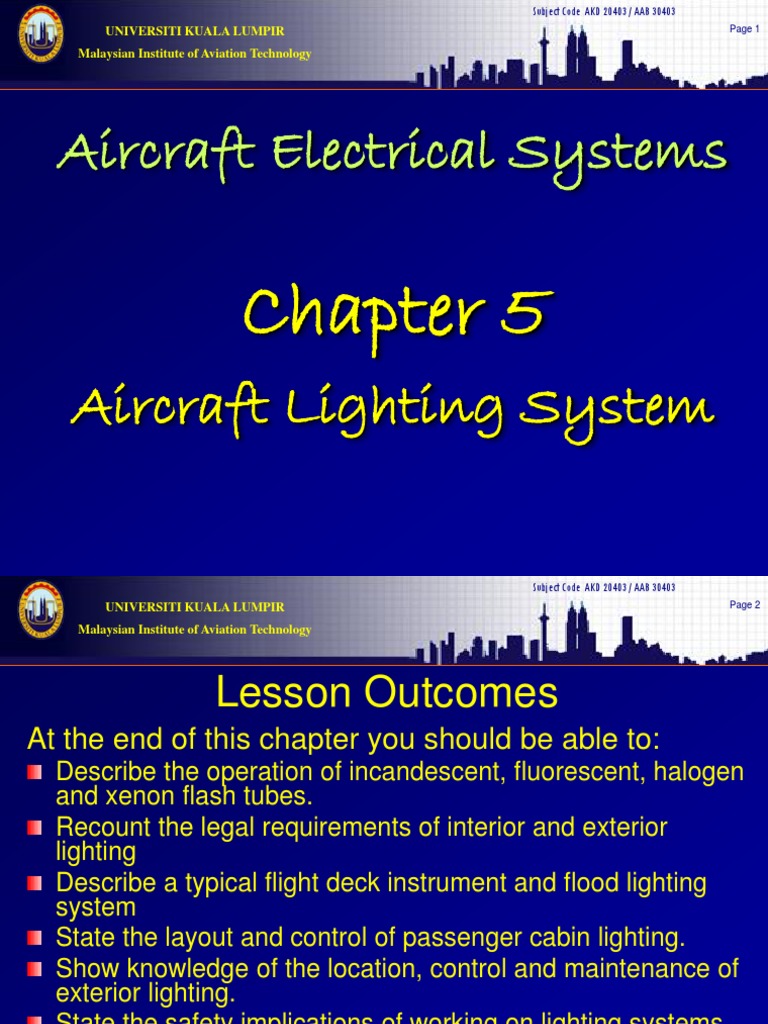 Aircraft Electrical System Chapter 5 Lighting PDF PDF