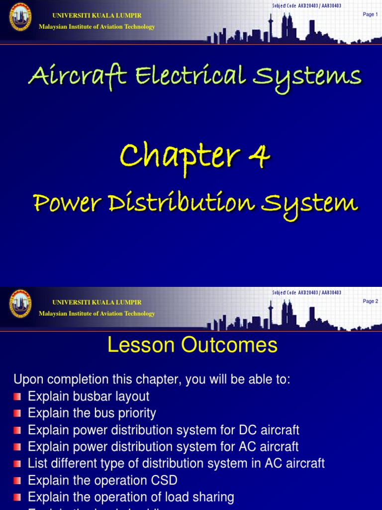 Aircraft Electrical System Chapter 4 - Power Dist 2 PDF | PDF ...
