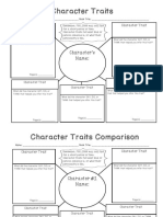 Character Traitsand Compare Contrast Graphic Organizer